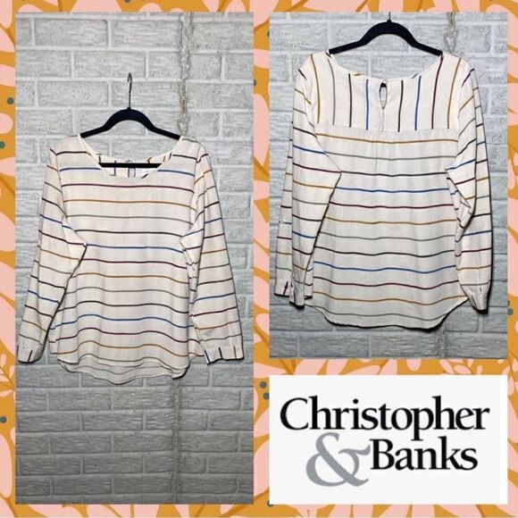 Christopher & Banks Striped Top Women's Size XL - Picture 1 of 9